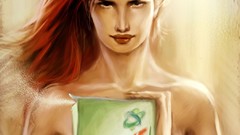 Abstract advertisement powder artwork pinups