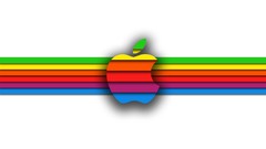 Abstract apple colors multicolor logos minimalistic apple world