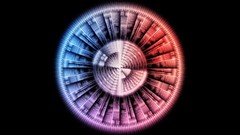 Abstract black background circles multicolor mazes sp34k