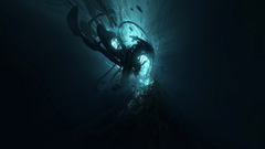 Abstract black minimal blue