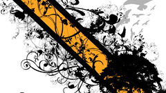 Abstract black white yellow