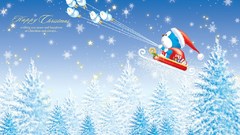 Abstract blue bear santa