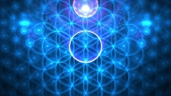 Abstract blue bubbles artwork