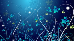 Abstract blue design flora