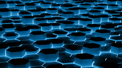 Abstract blue hexagons Tron