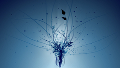 Abstract blue leaves glasses