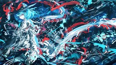 Abstract blue touhou Ribbons