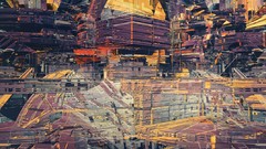 Abstract buildings cityscapes artwork digital art futuristic 