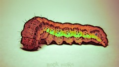 Abstract caterpillars artwork bookworm