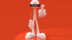 Abstract censored Screens middle finger