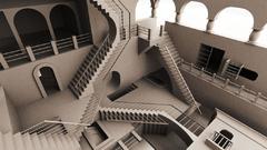 Abstract crazy stairs architecture