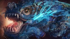 Abstract creatures Chinese dragon artwork