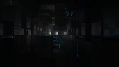 Abstract cubes glow lines