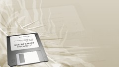 Abstract data historic computer graphics floppy disks