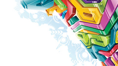 abstract digital art colorful Minimalism 3d white background