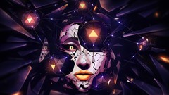 Abstract faces polygon artwork