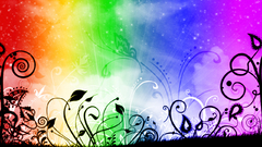 Abstract Flowers rainbows floral