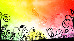 Abstract Flowers rainbows floral