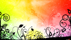 Abstract Flowers rainbows floral