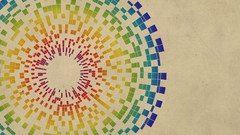 Abstract geometry Beige multicolor