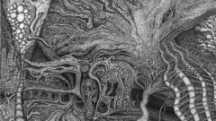 Abstract grayscale artwork