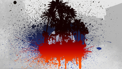 Abstract Island Palms moon