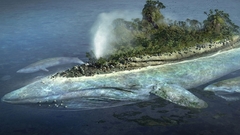 Abstract Islands Whales digital
