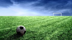 Abstract lines multicolor football field football ball