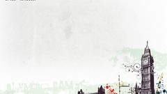 Abstract London Big Ben bus August clocks smash olympics 2012 