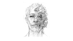 Abstract man drawing artwork