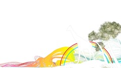 Abstract minimalistic multicolor rainbows