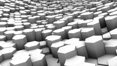 abstract monochrome digital art artwork triple screen white cgi