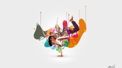 Abstract multicolor breakdancing