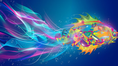 Abstract multicolor fish bubbles