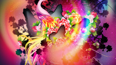 Abstract multicolor phoenix artwork