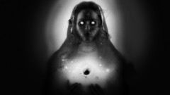 Abstract nebulae glowing monochrome