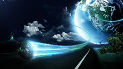 Abstract planets comet digital