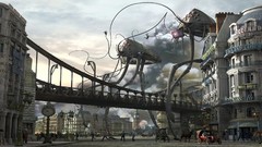 Abstract Robots War of the Worlds spaceships