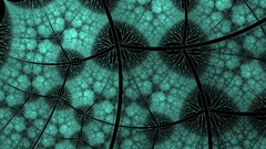 Abstract shapes teal artwork