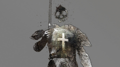 Abstract skull crusade cross