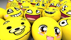 Abstract smiley meme trolling