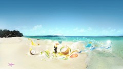 Abstract starfish coconut Umbrellas