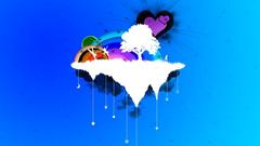 Abstract Trees floating silhouettes