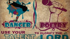 Abstract Typography font poetry concept art dancers digital art 