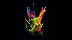 Abstract white multicolor fluid