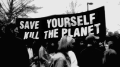 Activism grayscale protest banner