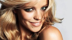 Actress blondes green eyes rachel mcadams pink lipstick gray 