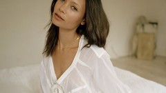 Actress brown eyes brunettes white shirt Thandie Newton sheer 
