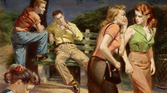 Advertisement creativity artwork pinups old people