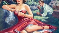 Advertisement creativity artwork pinups old people